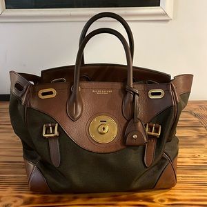 Ralph Lauren Ricky Bag in burnished leather and nylon